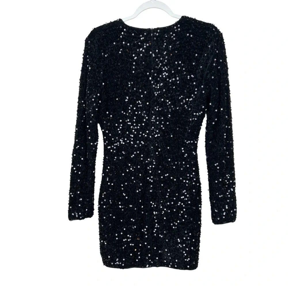 Sequin Hourglass Mini Dress Black M Women’s - Picture 4 of 9